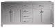 Virtu USA Caroline 72" Cabinet Only, Cashmere Gray