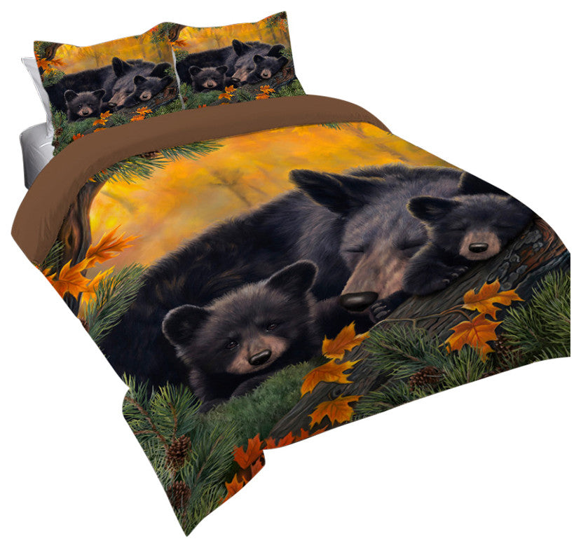 Warm Cozy Bears Queen Comforter Set