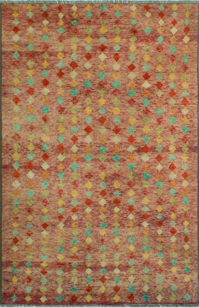 Balochi Holly Purple/Red Rug, 5'2x8'0