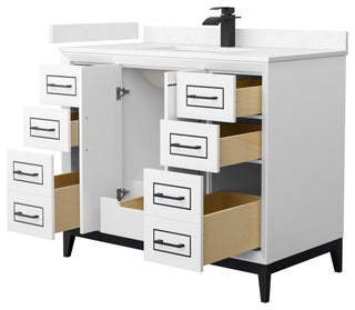 Marlena 42" Single Vanity, Cultured Top, Black Trim