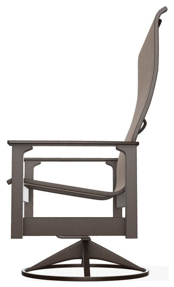 Leeward Sling Outdoor Swivel Rocker, Augustine Fennel/Kona