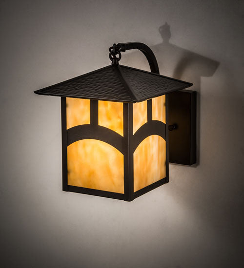 9 Wide Seneca Hill Top Curved Arm Wall Sconce