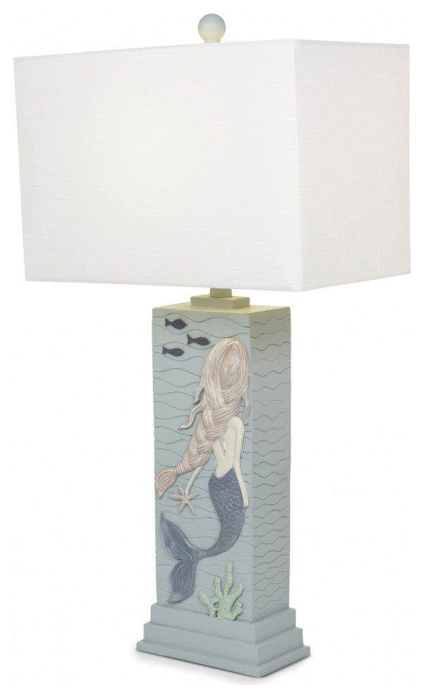 Set of 2 Ocean Blue Mermaid Table Lamps