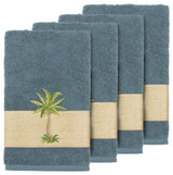 Colton 4-Piece Embellished Hand Towel Set, Teal
