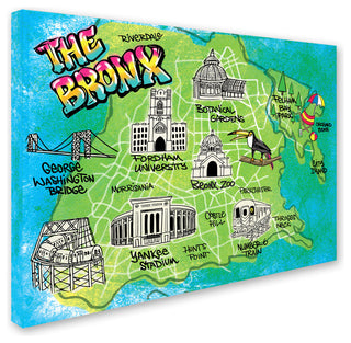 Elizabeth Caldwell 'Bronx Map' Canvas Art, 32x24