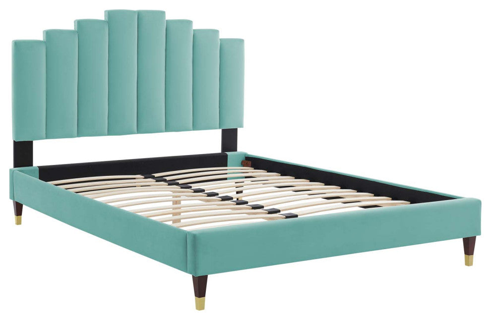 Elise Full Performance Velvet Platform Bed MOD-6874-MIN