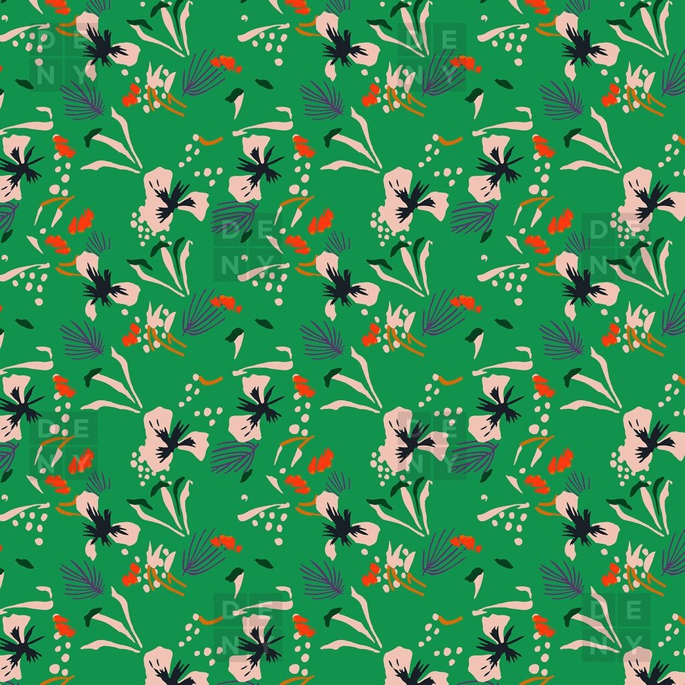 Holli Zollinger Anthology Of Pattern Seville Garden Green Duvet Cover, King