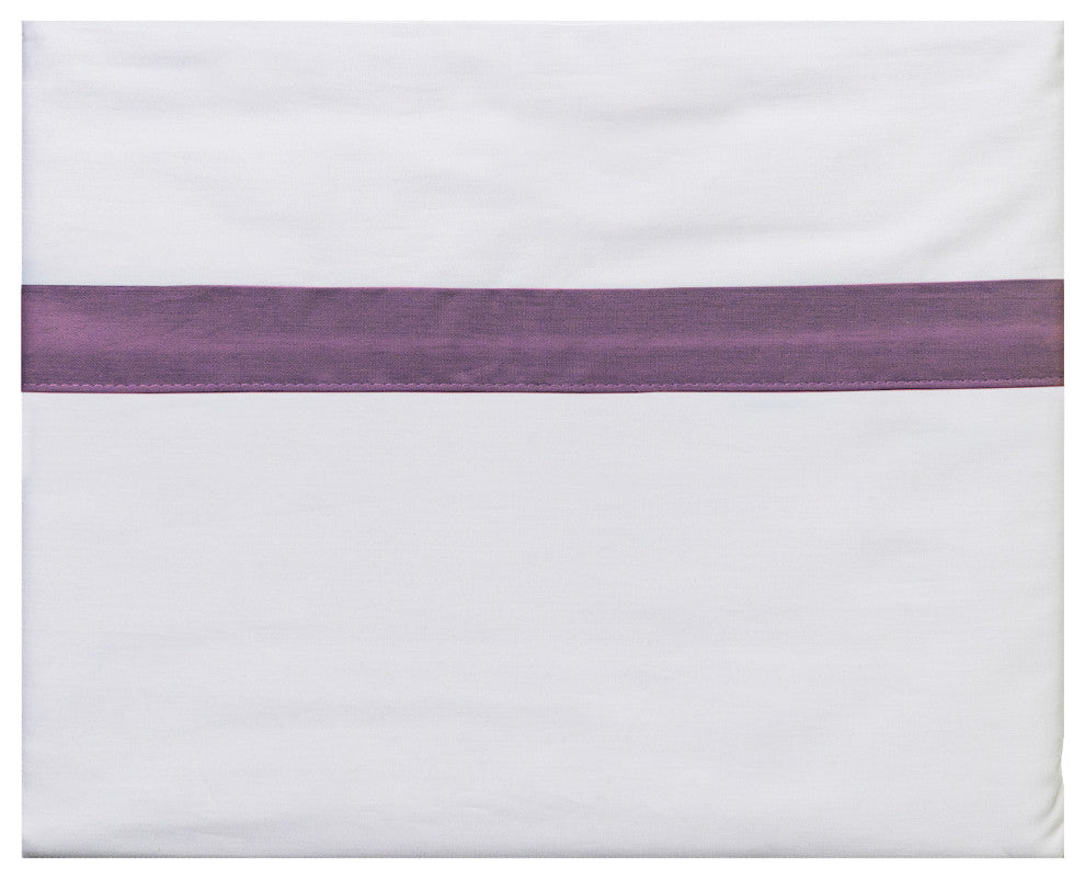 200 Thread Count Ribbon 100% Cotton 4-Piece Sheet set, Purple, Queen
