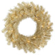 Vickerman White/Gold Tinsel Wreath, 50 Warm White LED, 30"
