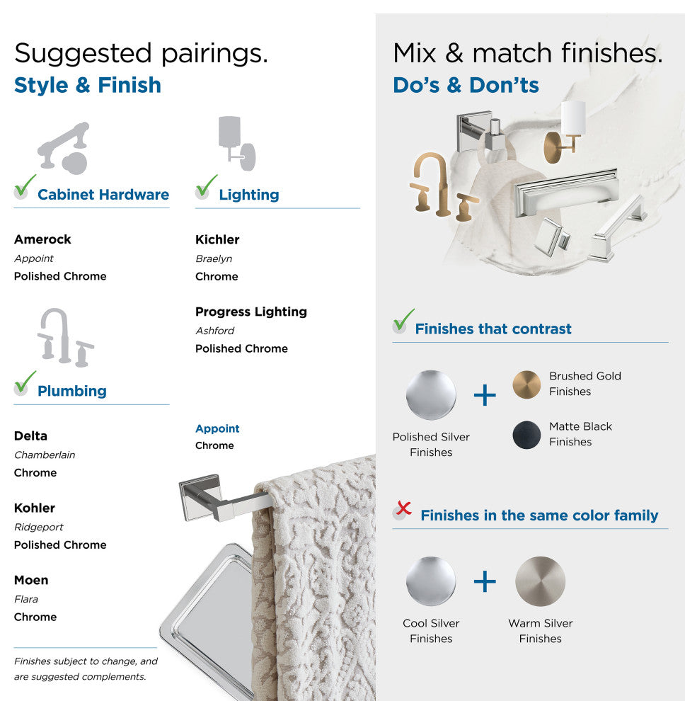 Amerock Appoint Traditional Single Post Toilet Paper Holder, Chrome
