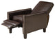 GDF Studio Hinus Indoor Upholstery Club Chair Recliner, Brown Leather