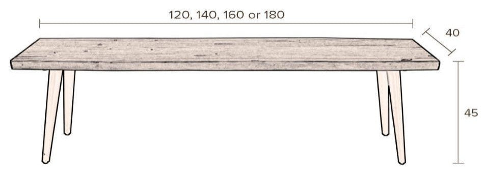 Walnut Dining Bench L | Dutchbone Alagon