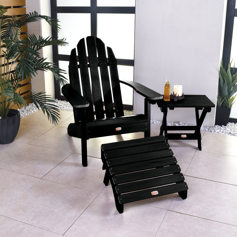 1 Essential Adirondack Chair, 1 Essential Ottoman, 1 Essential Side Table, Abyss