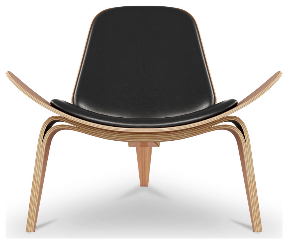 Shell Chair, Black, Faux Leather