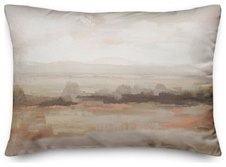 Peachy Abstract Landscape Pillow 14x20 Spun Poly Pillow