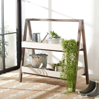 Safavieh Danser Patio Shelf, Dark Walnut/Beige
