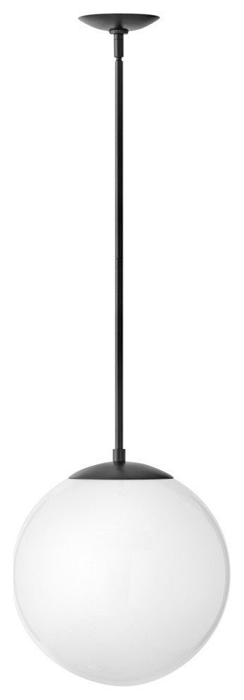 Hinkley Warby Medium Orb Pendant, Black With White Glass