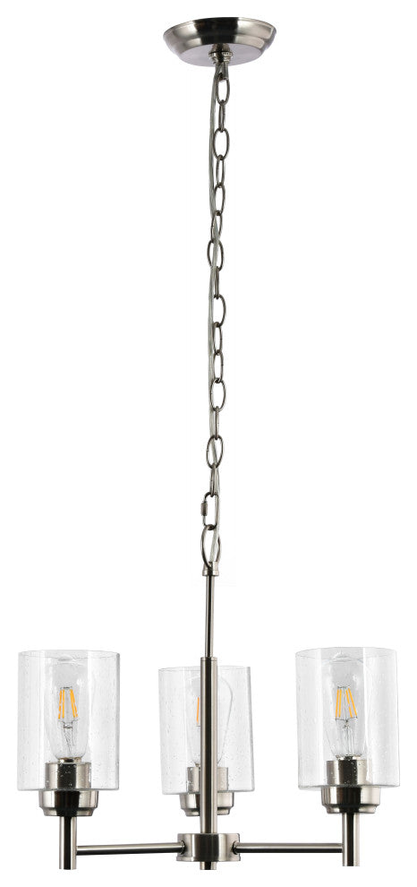 Lazzur Couesnon 3 Light 18" Satin Nickel Chandelier
