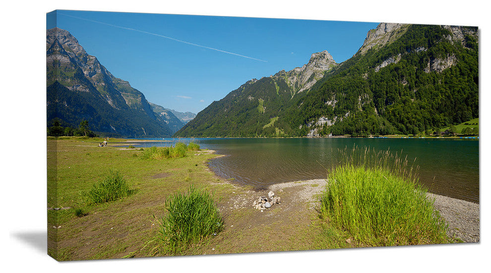 Green Mountain Landscape View, Landscape Canvas Art Print, 60"x28"