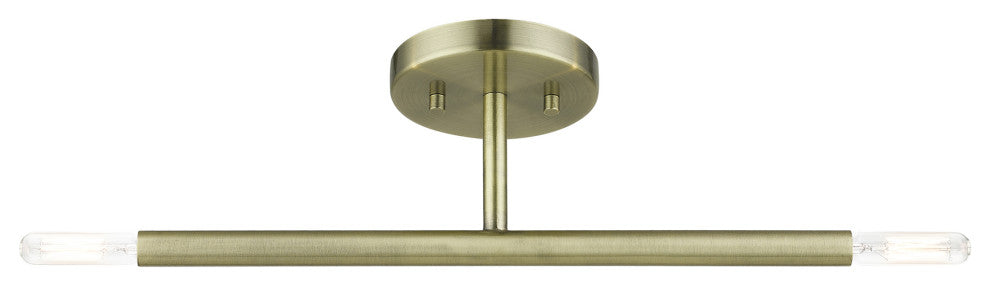 Copenhagen 2-Light Antique Brass Semi-Flush