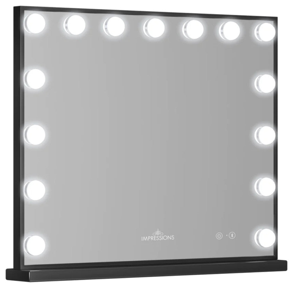 Hollywood Aurora  Tri tone Vanity Mirror with Bluetooth, Black