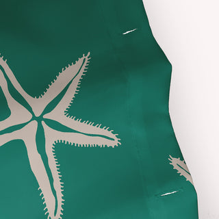 70"Wx73"L Starfish Shower Curtain, Kelly Green