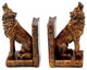 Howling Wolf Bookends in Pair