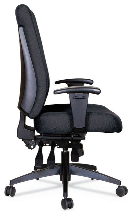 Multifunctional Office Chair, Padded Contoured Seat & Back With Adjustable Arms