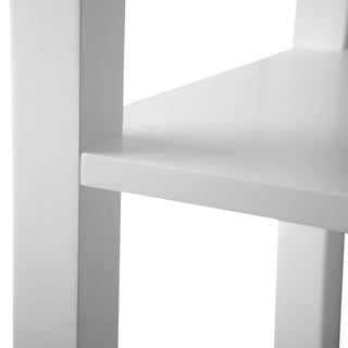 Vanity Art 21" Freestanding Linen Cabinet, Linear White, Brushed Nickel Handle