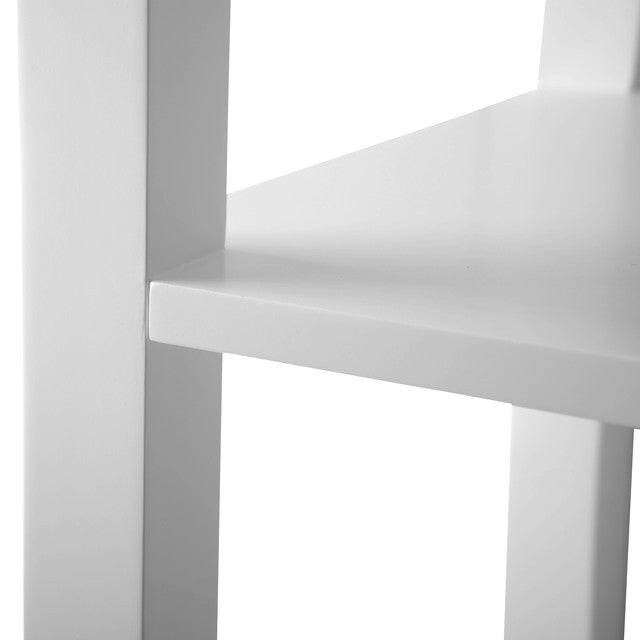 Vanity Art 21" Freestanding Linen Cabinet, Linear White, Brushed Nickel Handle