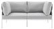 Lounge Loveseat Sofa, Sunbrella, Aluminum, Metal, Gray, Modern, Outdoor