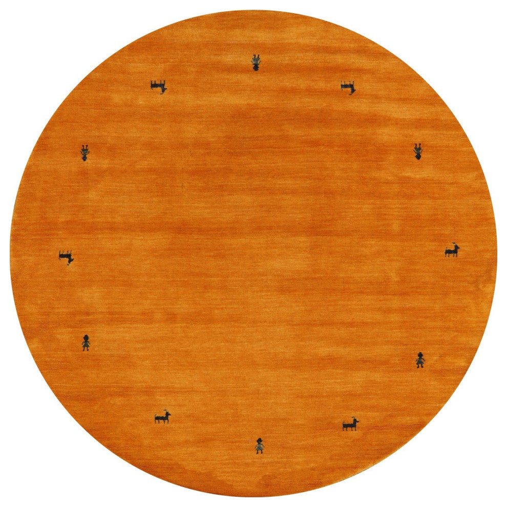 6' Round Hand-Knotted Persian Gabbeh Wool Rug - Q15132