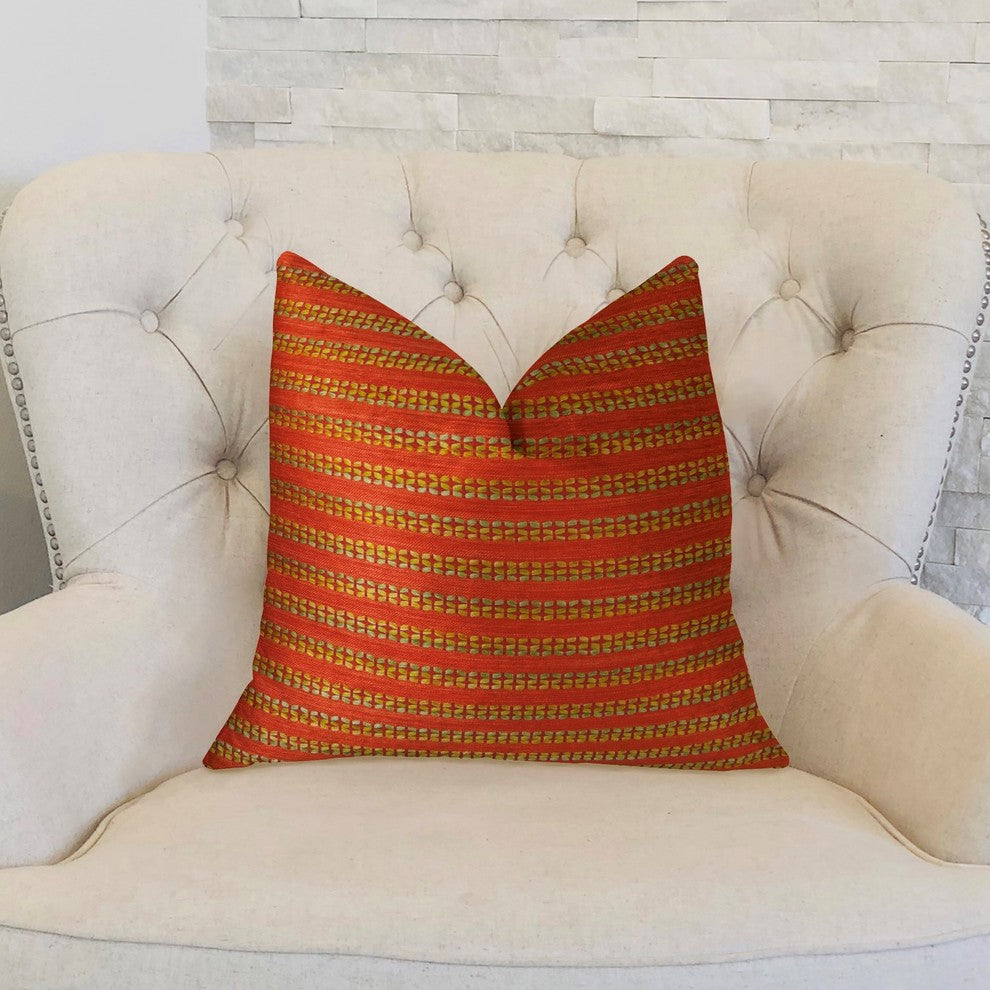 Carmine Red Handmade Luxury Pillow, 22"x22"