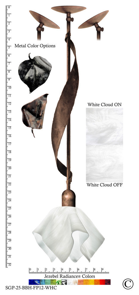 Sweetgrass Pendant Brown With Brown Highlights, White Cloud