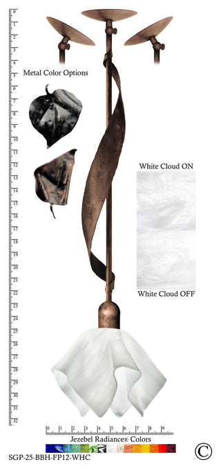 Sweetgrass Pendant Brown With Brown Highlights, White Cloud