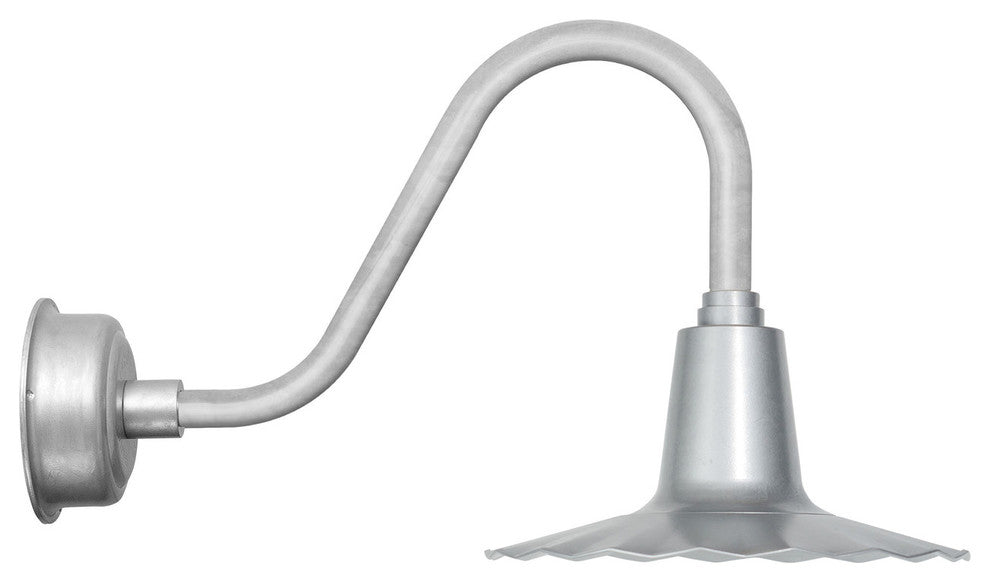20" Iris LED Barn Light With Rustic Arm, Galvanized Silver