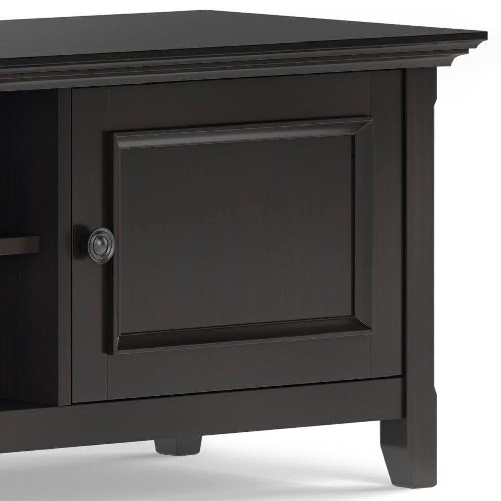 Amherst SOLID WOOD 72 inch Low TV Media Stand, Hickory Brown