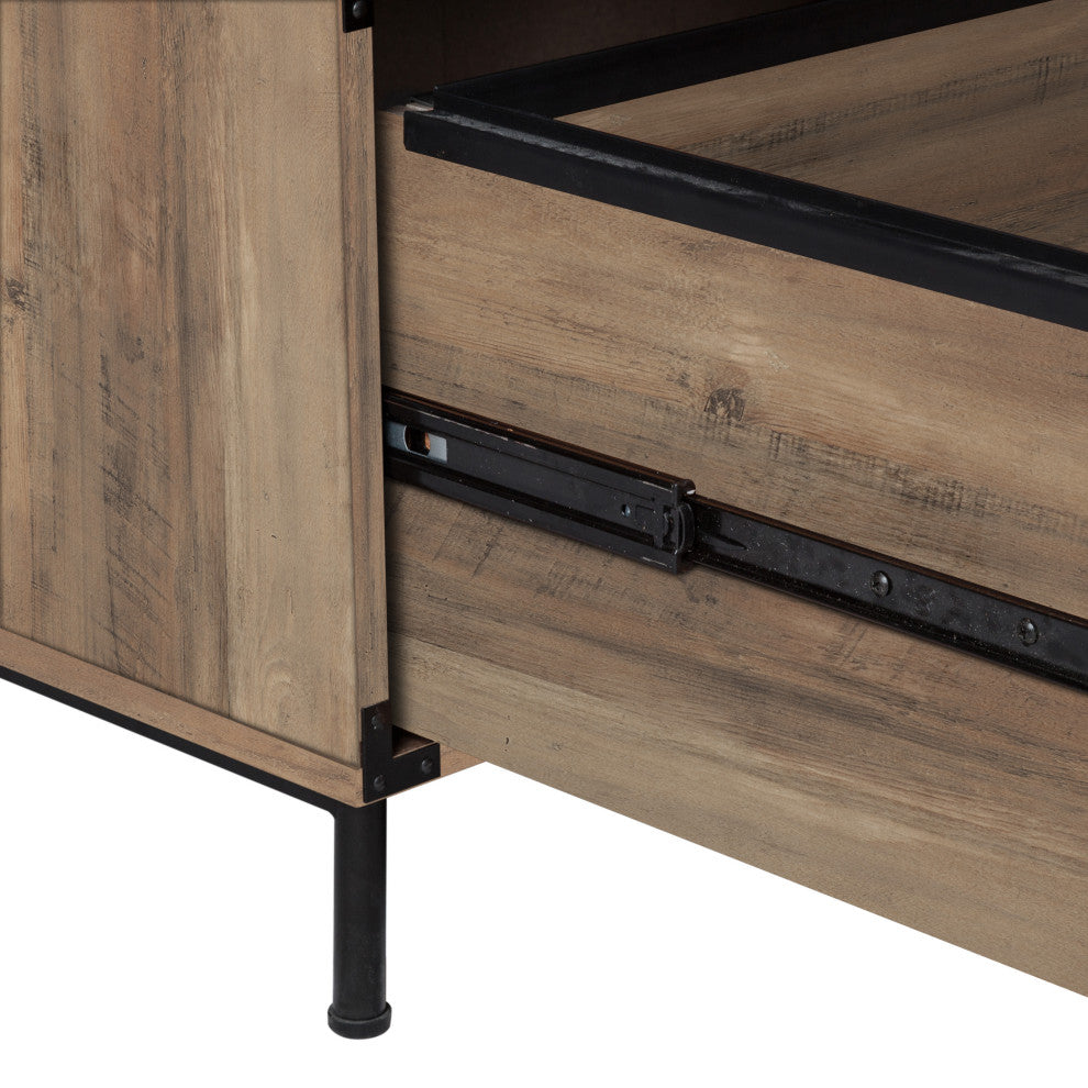 Brunei 31'' Wide 2 Drawer Wood Grain Farmhouse Lateral File Cabinet, Rustic Oak