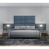 Jaxx Panelist Modern Padded Headboard, Set of 4 Panels, Queen, Mouse Grey