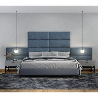 Jaxx Panelist Modern Padded Headboard, Set of 4 Panels, Queen, Mouse Grey