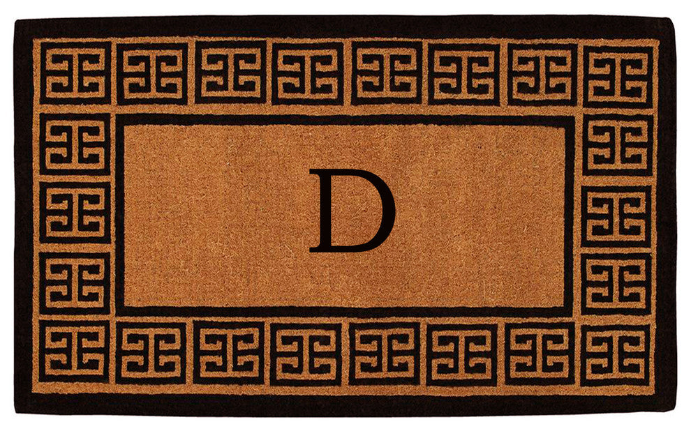 The Grecian Monogram Doormat, Extra-Thick 18"x30", Letter D