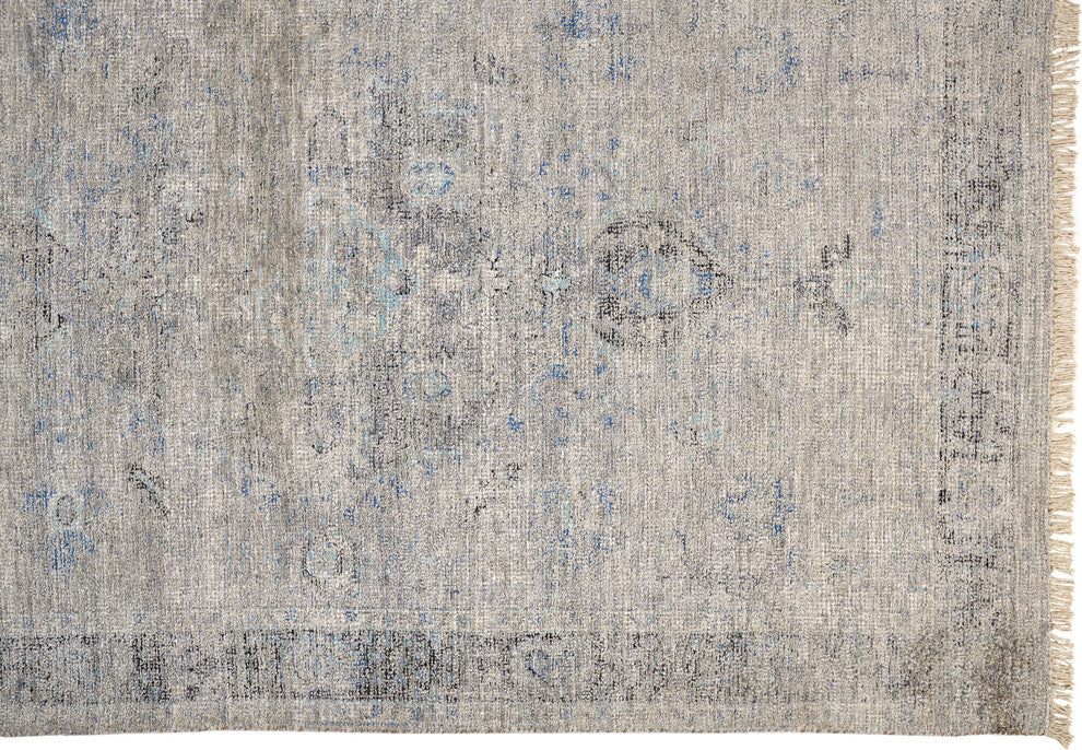 Weave & Wander Ramey Space Dyed Wool Rug, Gray/Blue, 9'x12'