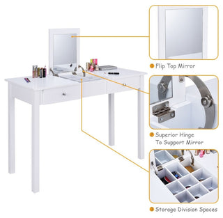 Classic Vanity Dressing Table With 1 Mirror and 2 Drawers
