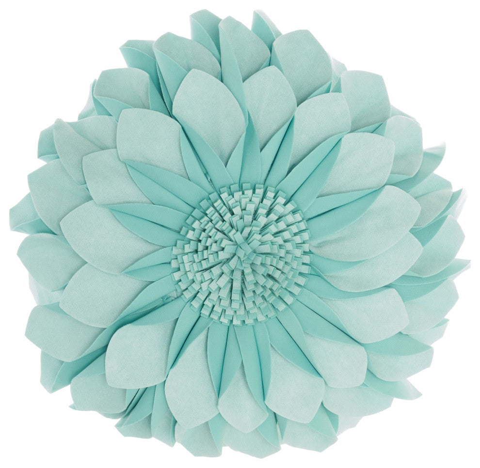 Mina Victory L0374 Throw Pillow, Sky, 14" x 14" Round