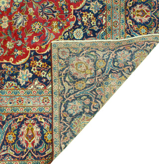 Fine Vintage Distressed Blyth Red/Navy Rug, 8'9 x 11'6