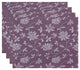 18"x14" Traditional Floral, Floral Print Placemat, Lavender, Set of 4