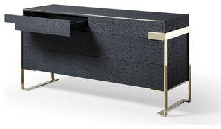 Modrest Athena and Rothsay Modern Grey Fabric, Wenge, Gold Bedroom Set