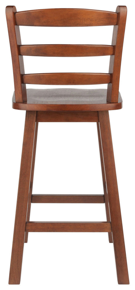 Scalera Ladder-back Swivel Seat Counter Stool, Walnut