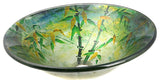 Tempered Glass, Round, 100% Hand-Painted, 0.6" Thick, 17" Diameter, 5.5"