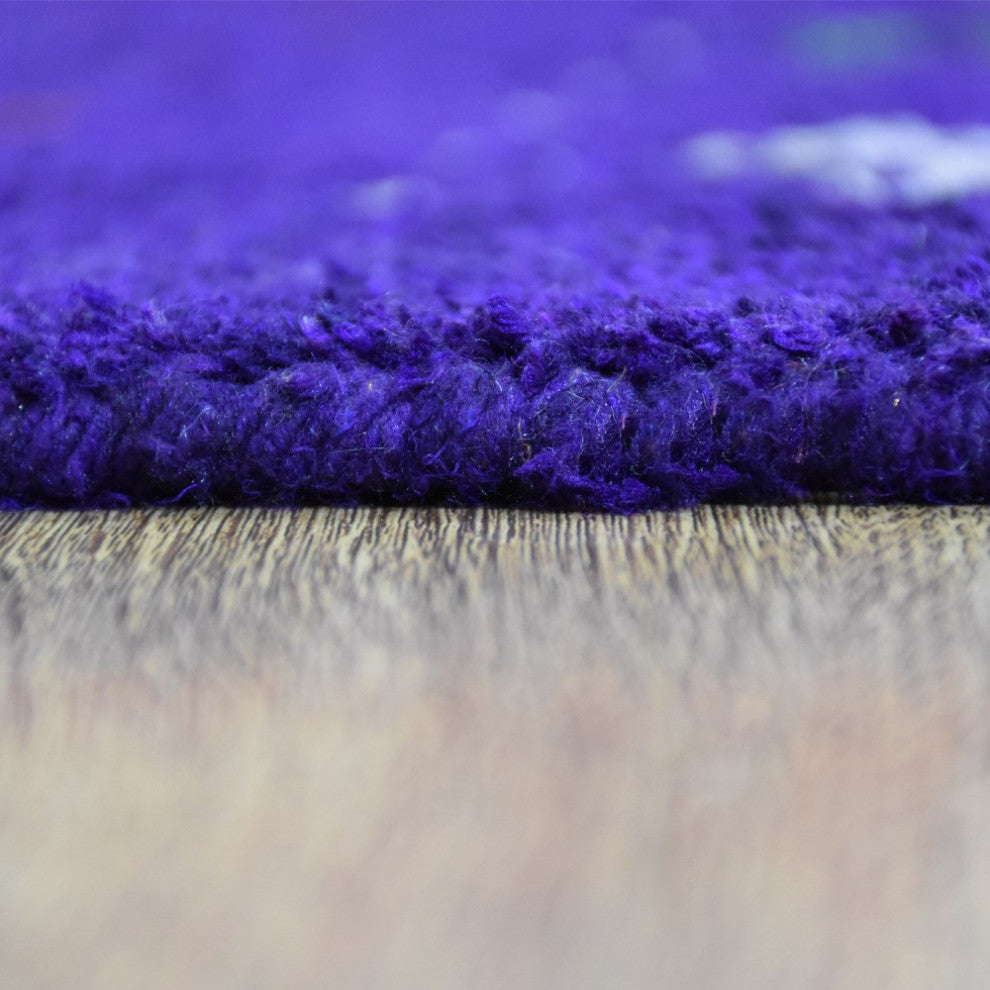 HAND KNOTTED LOOM SILK ECO-FRIENDLY RUGS-8'x10',Rectangle,Purple,Contemporary